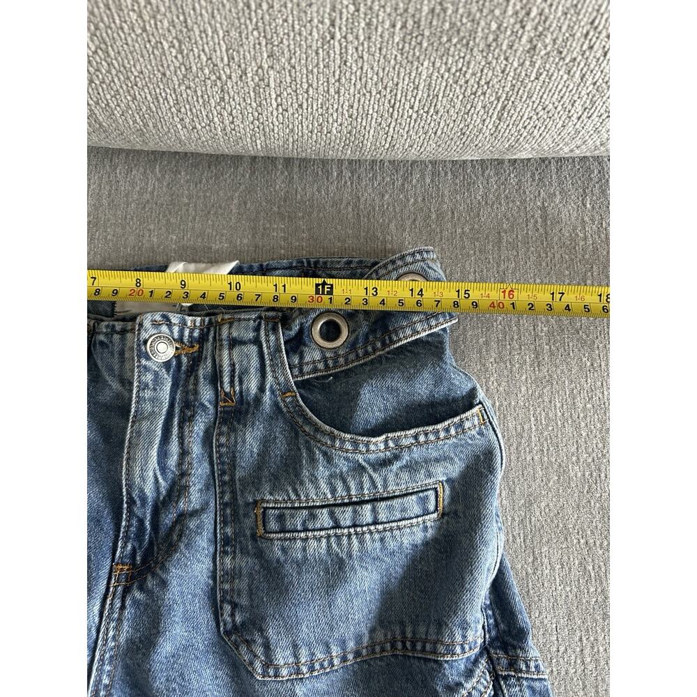 Free People Call Me Crazy Cargo Jeans 26 We The Free Grommet Waist Blue - Picture 16 of 16